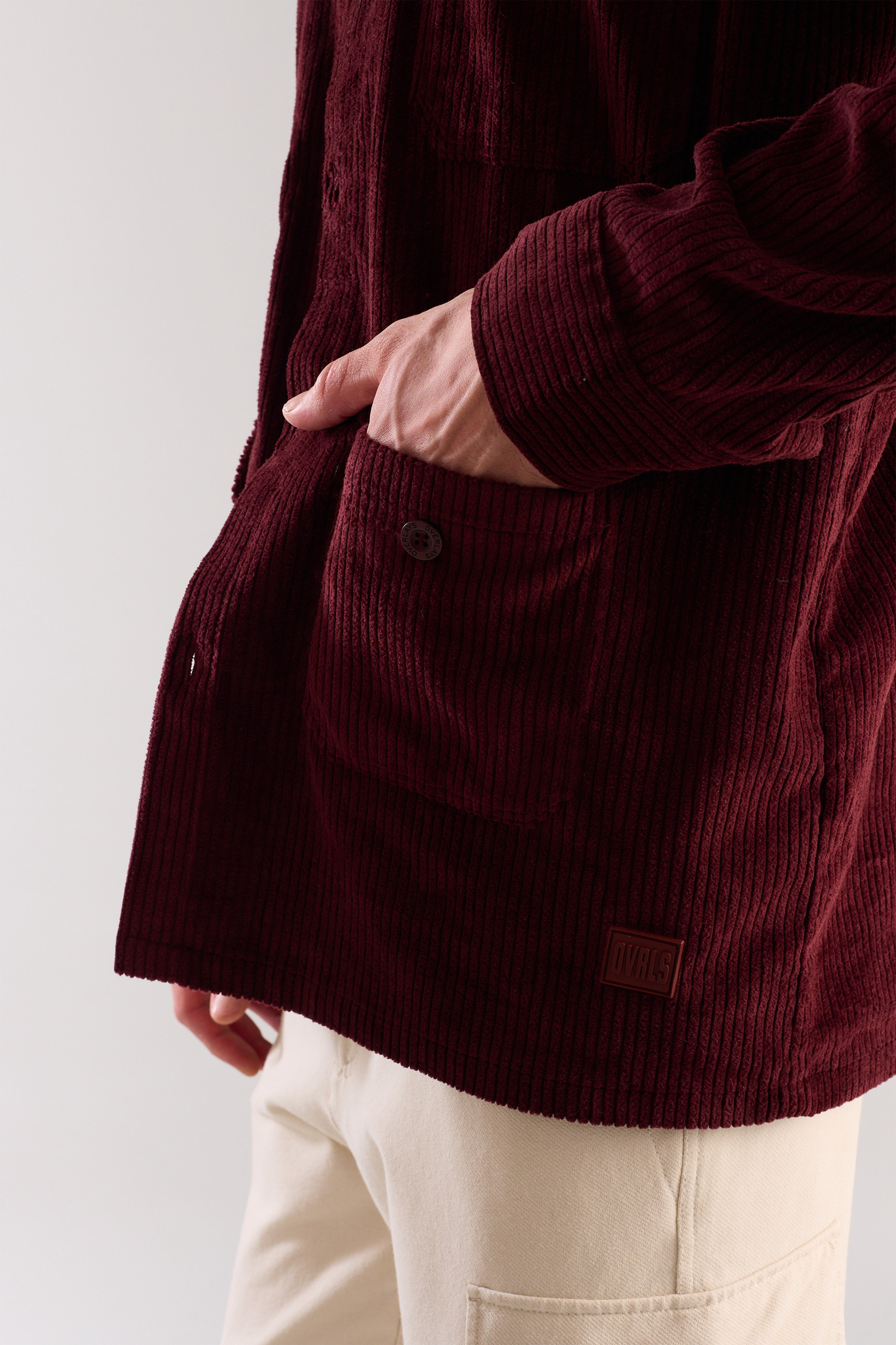 Maroon Textured Corduroy Shaket