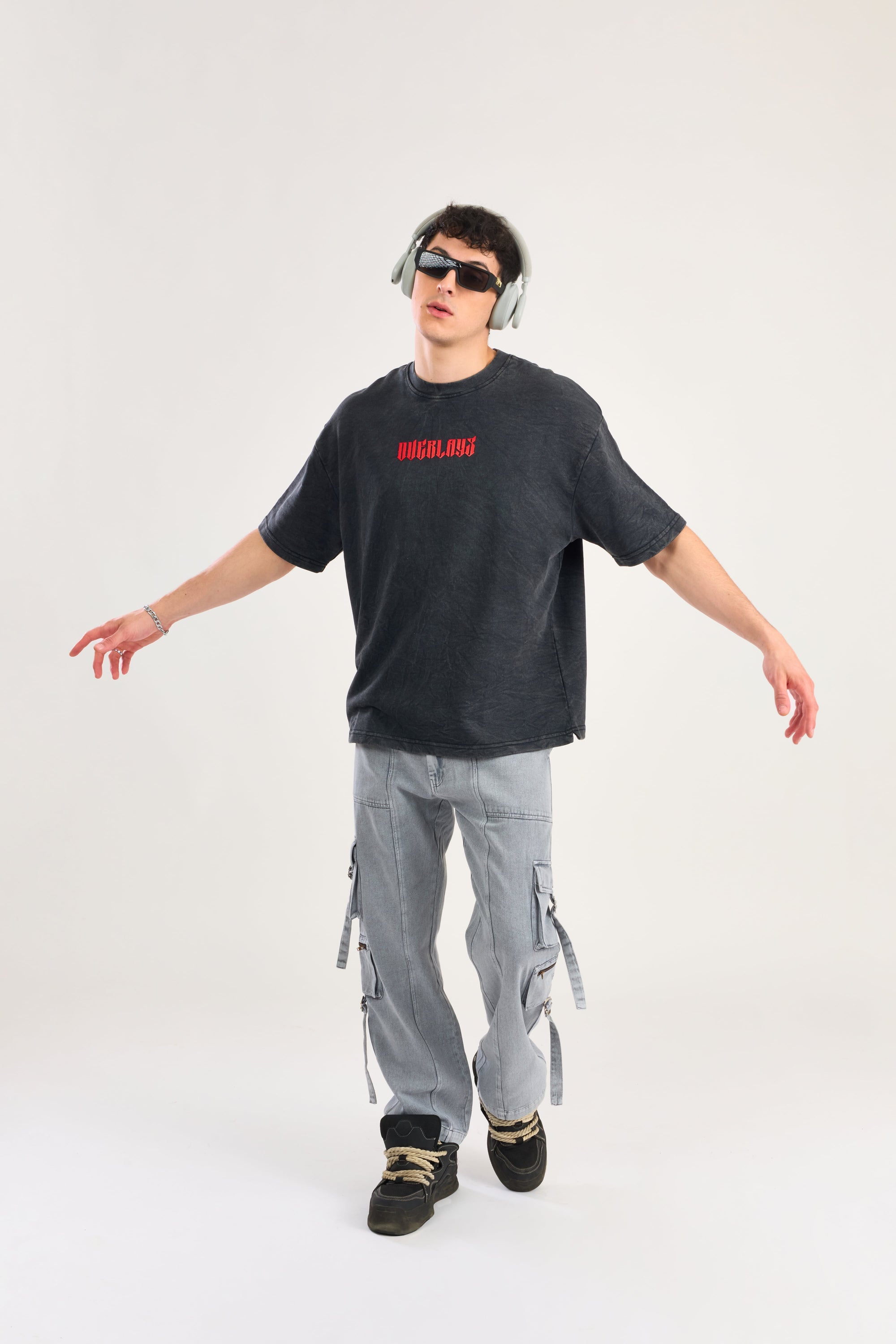 Panther Distressed Fade Heavy Weight Oversized T-Shirt