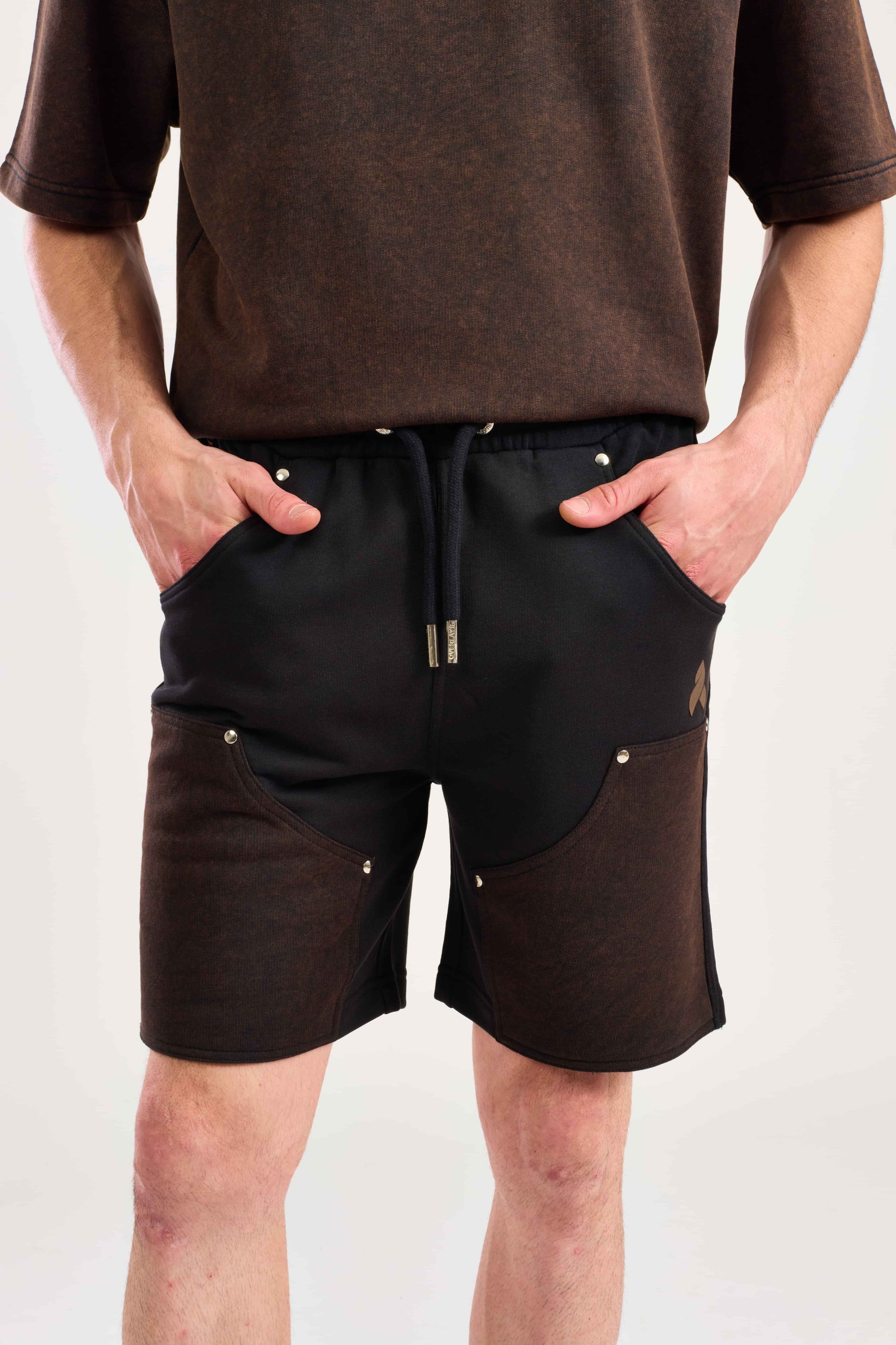 Black Stud Vortex Shorts