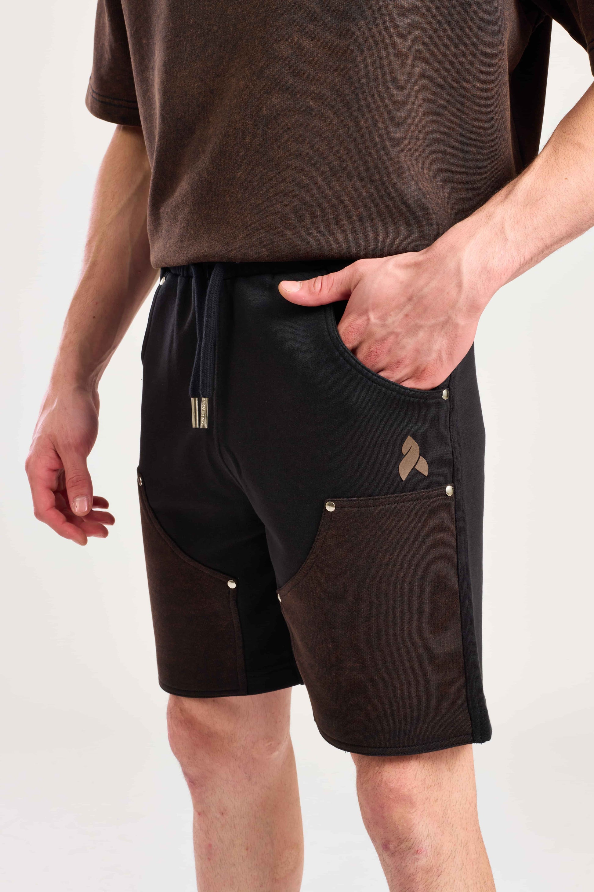 Black Stud Vortex Shorts