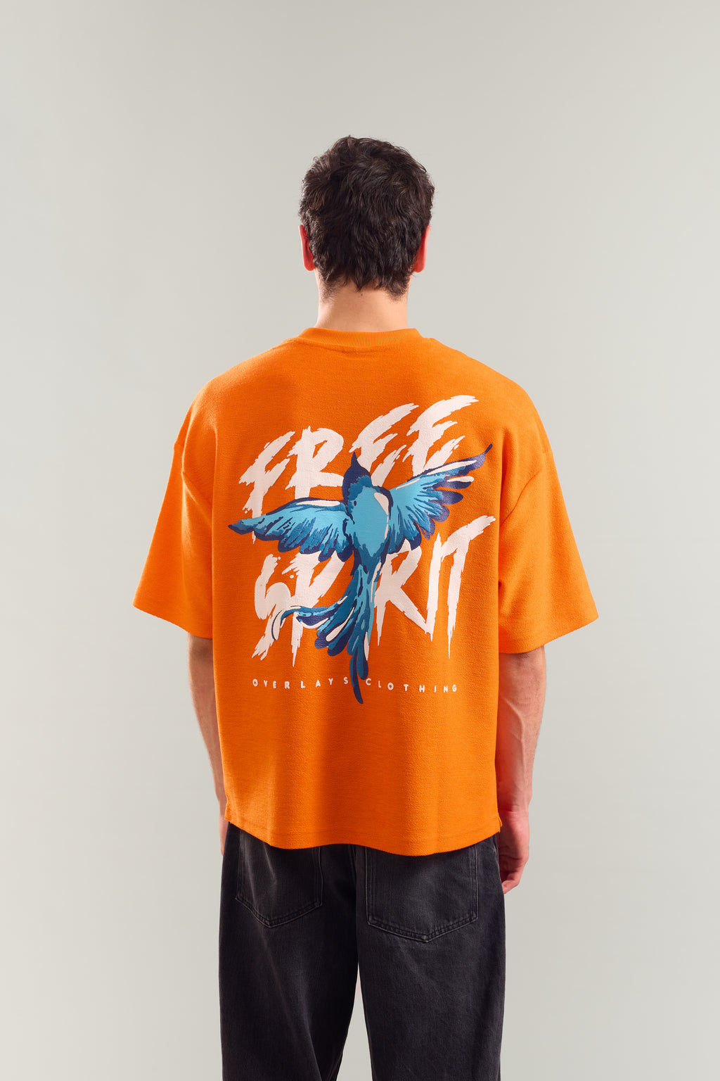 Textured Heavy Weight Free Spirit Arc Oversized Fit T-shirt