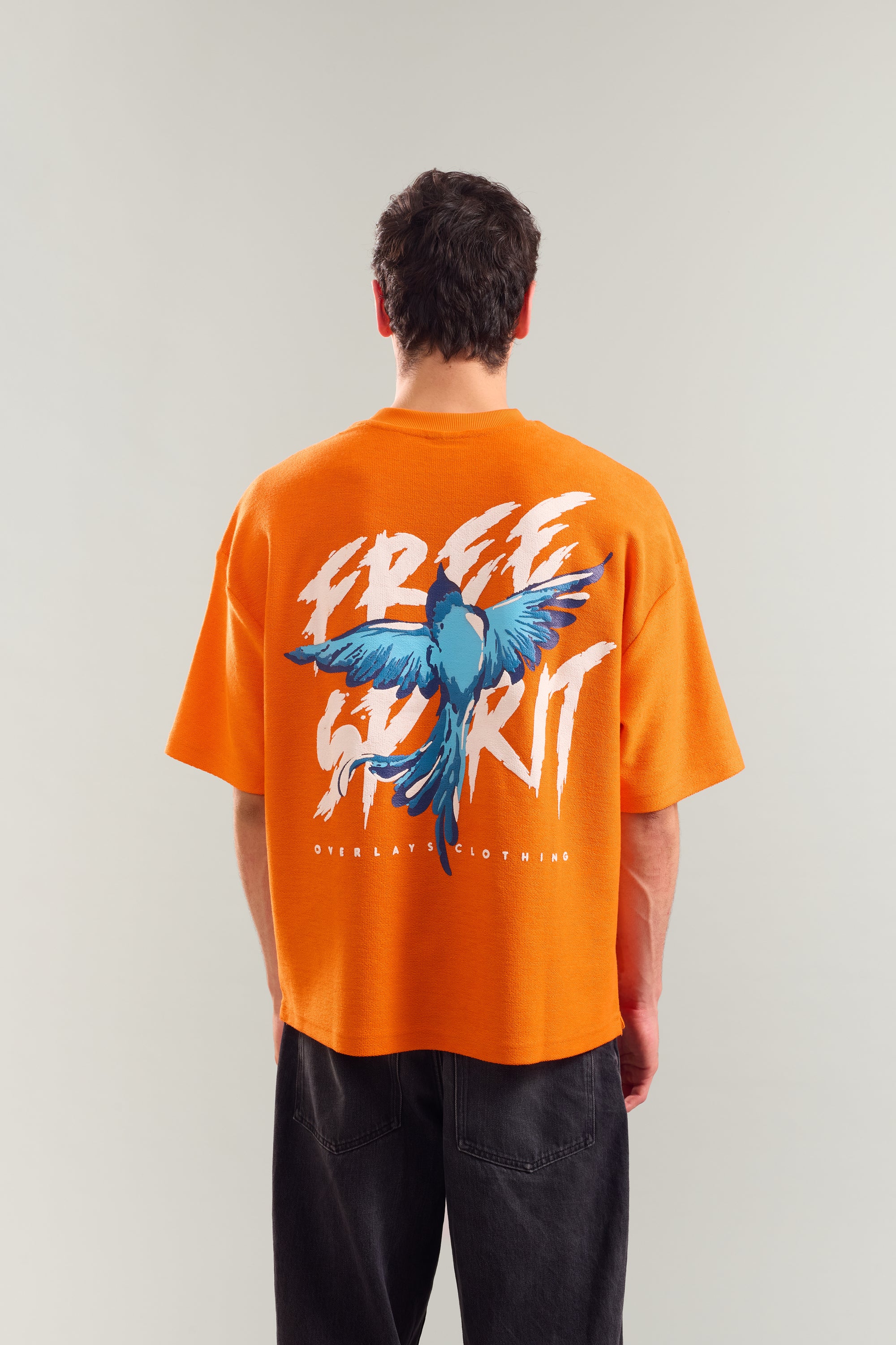 Textured Heavy Weight Free Spirit Arc Oversized Fit T-shirt