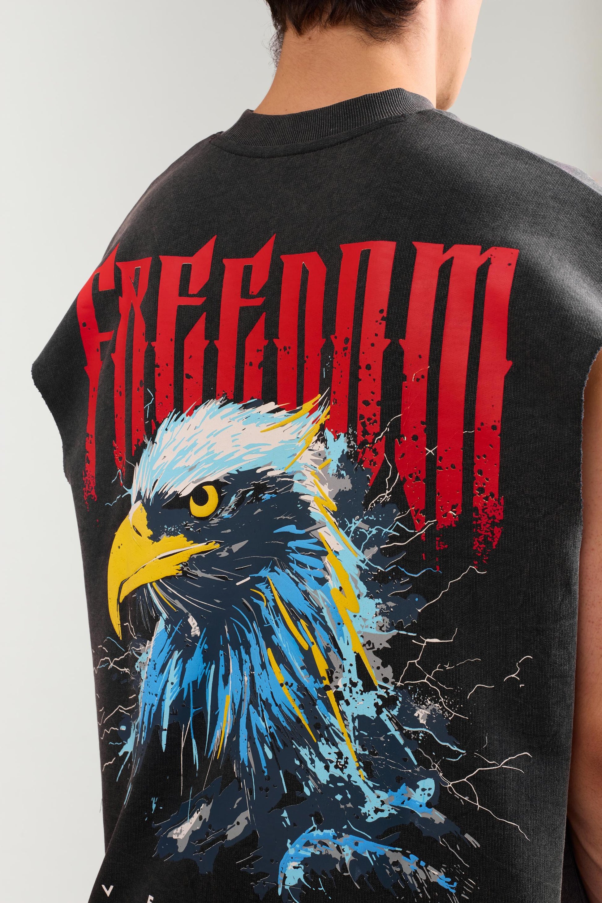 Hawk Eye Sleeveless Heavy Weight Acid Wash Tank Top With Raw Edges