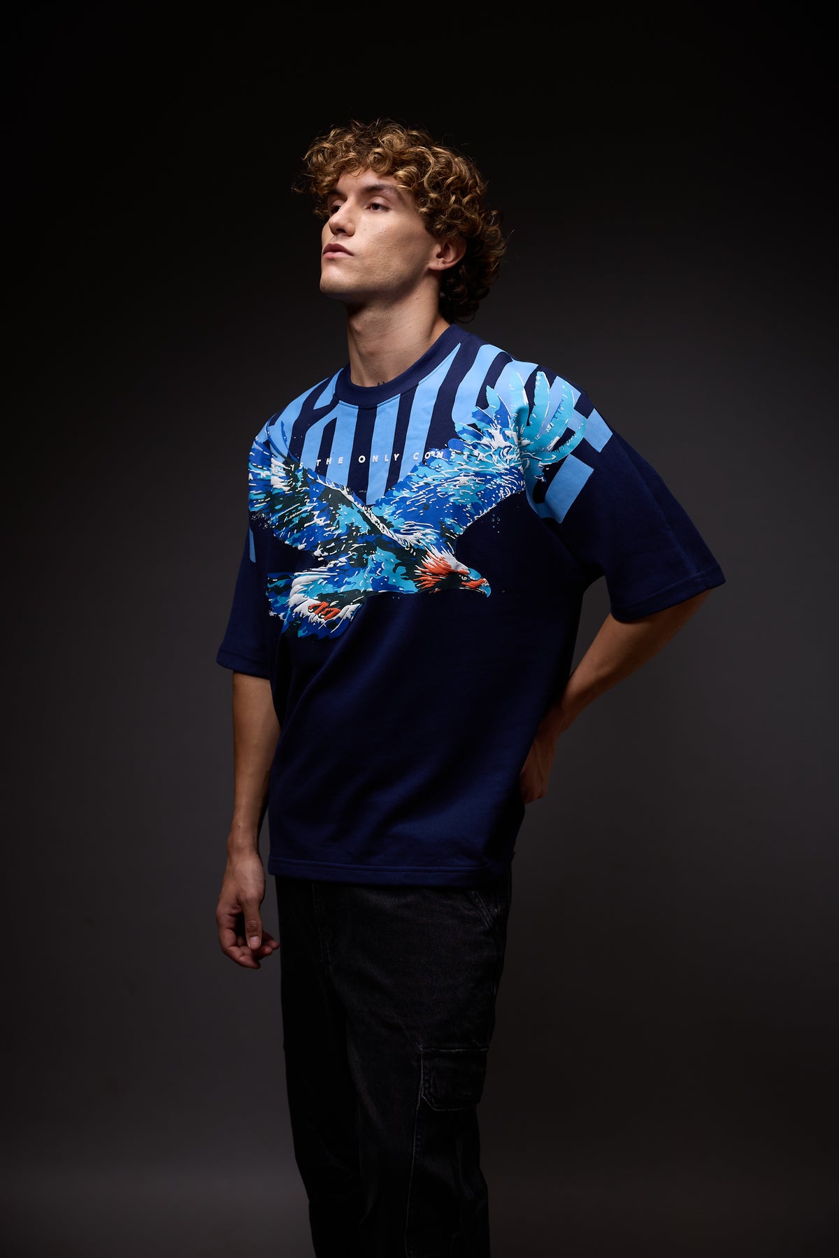 Sky Walker Navy Oversized T-Shirt
