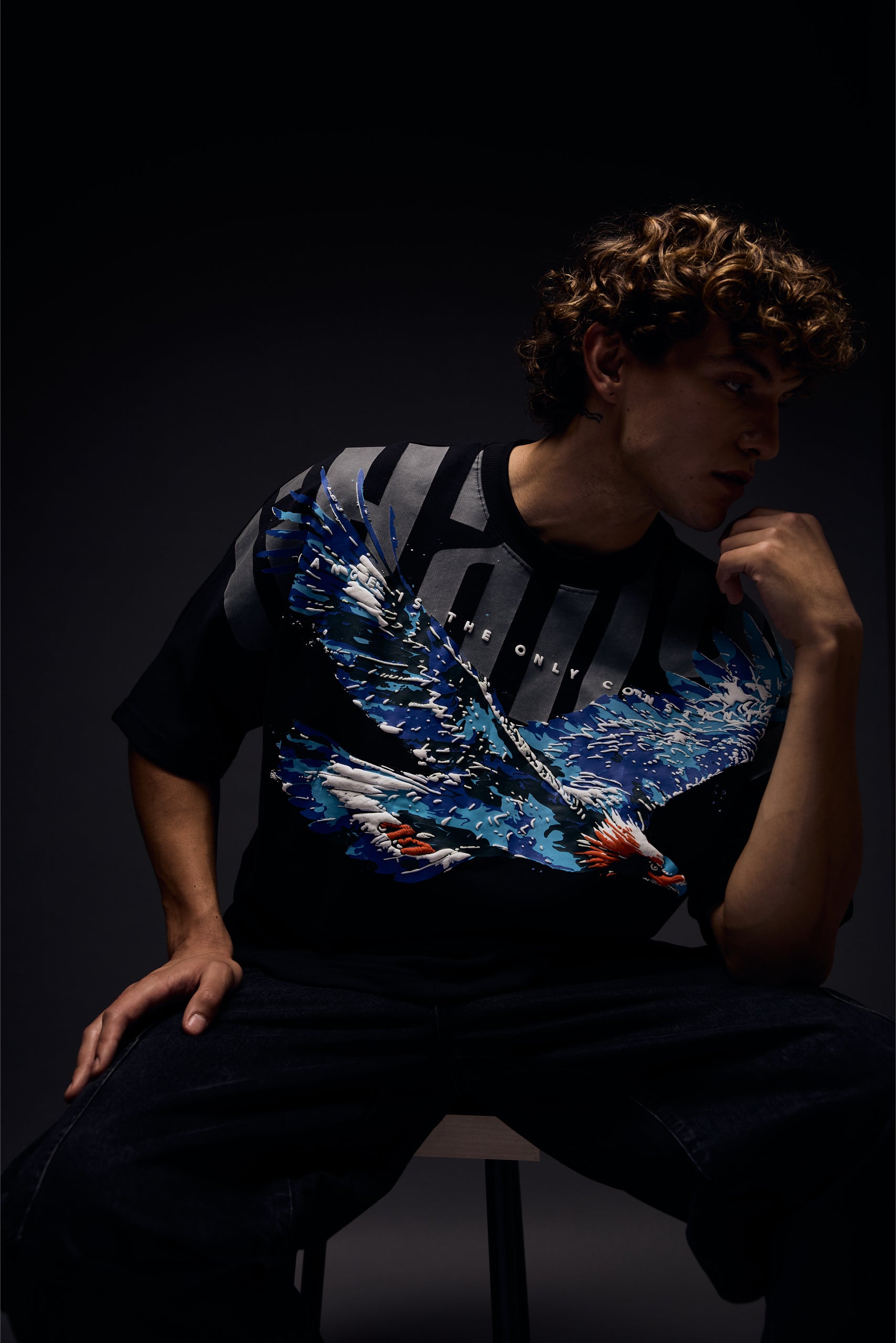 Sky Walker Navy Oversized T-Shirt