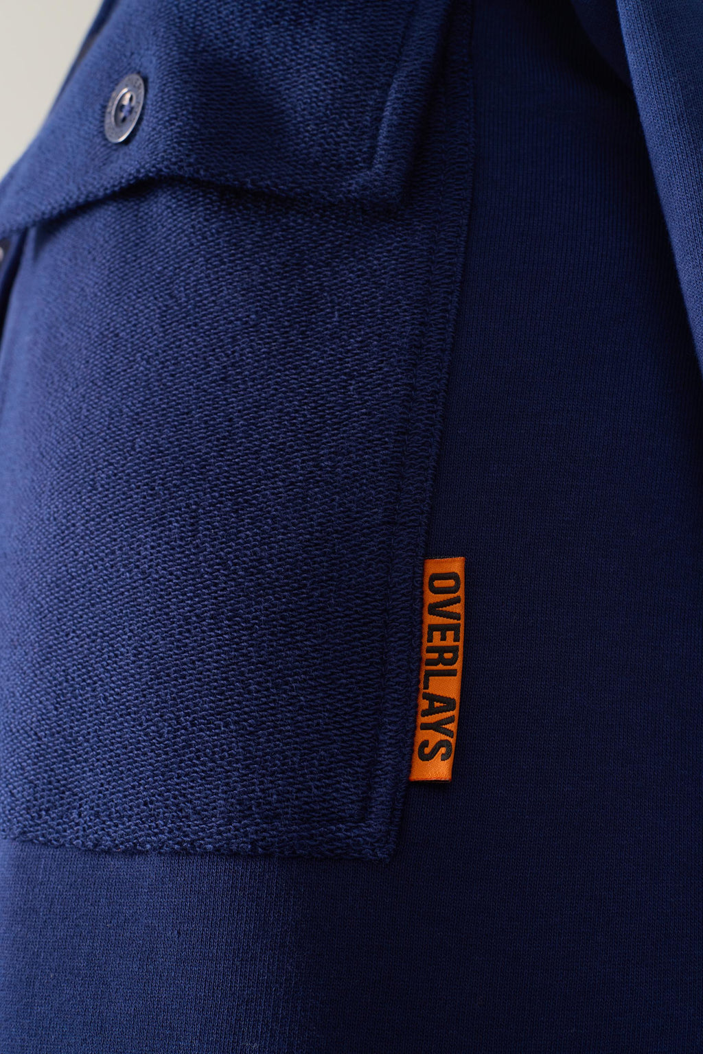 Heavy Weight Navy terry patch pocket full sleeve shirt