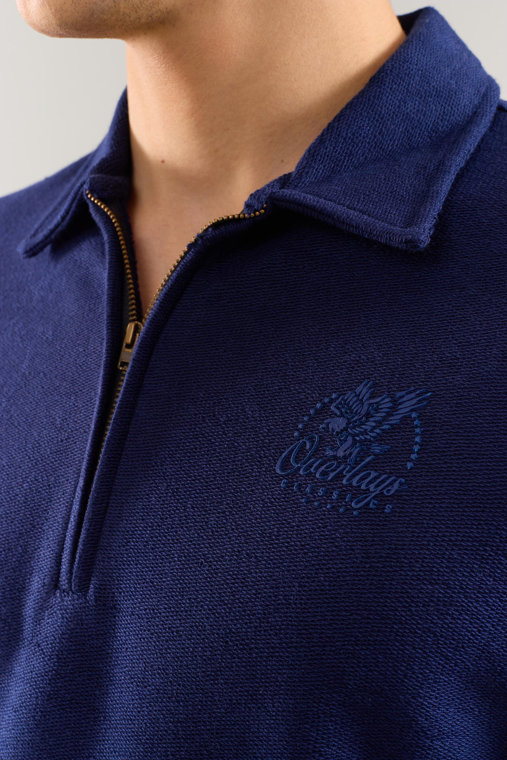 Navy Textured Polo