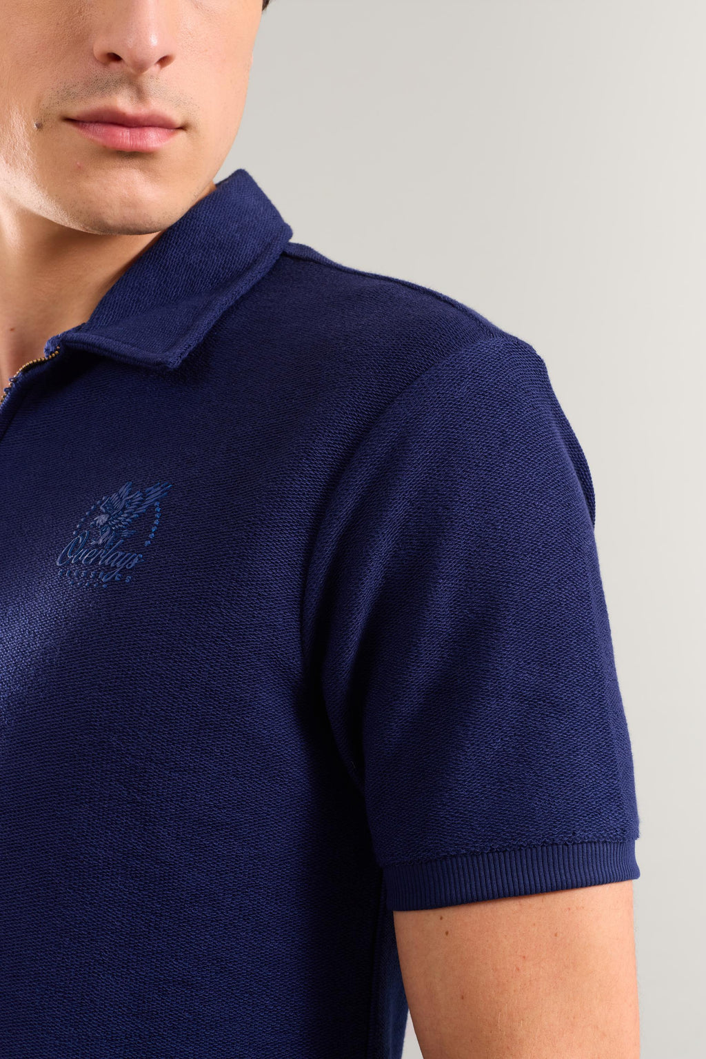 Navy Textured Polo