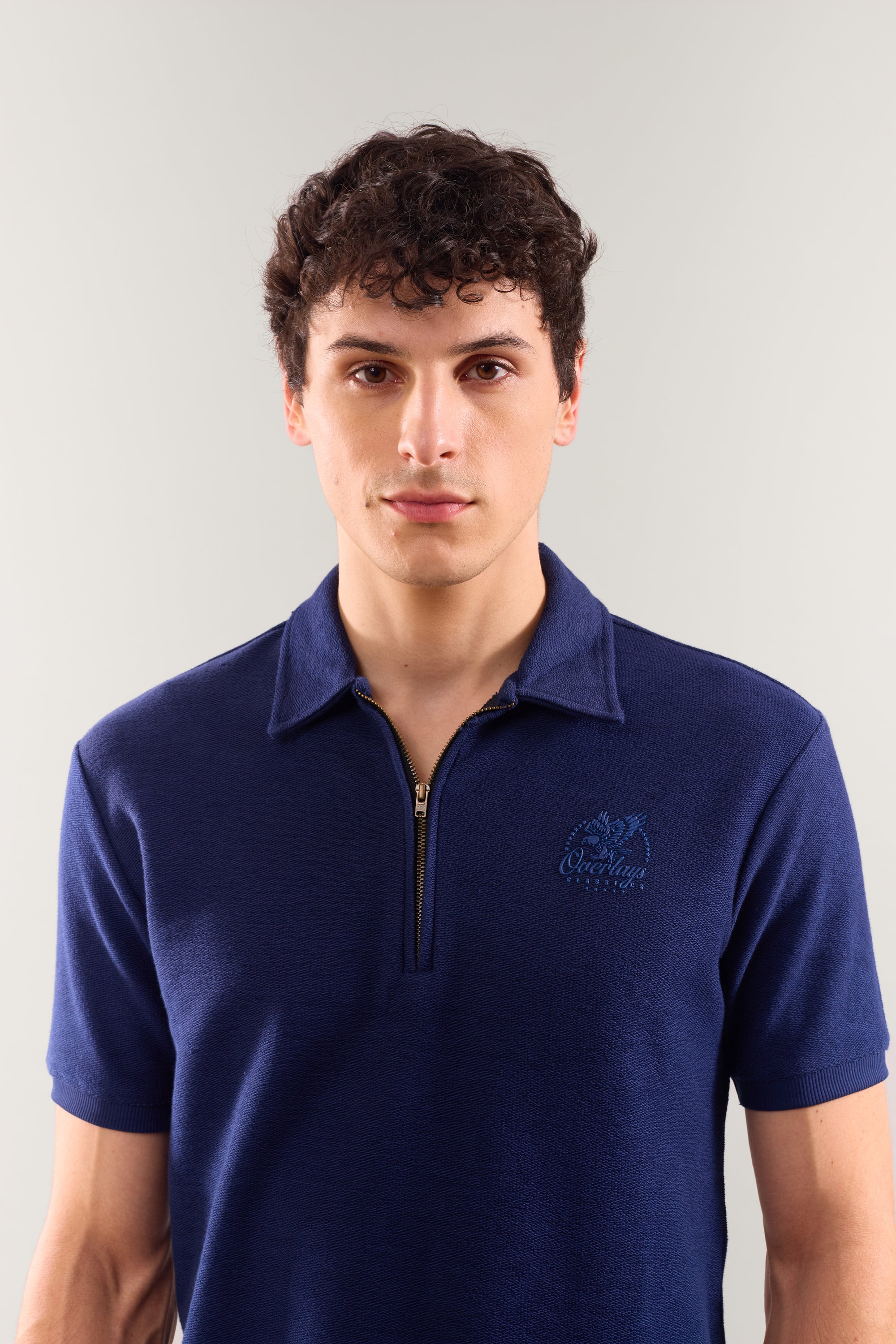 Navy Textured Polo