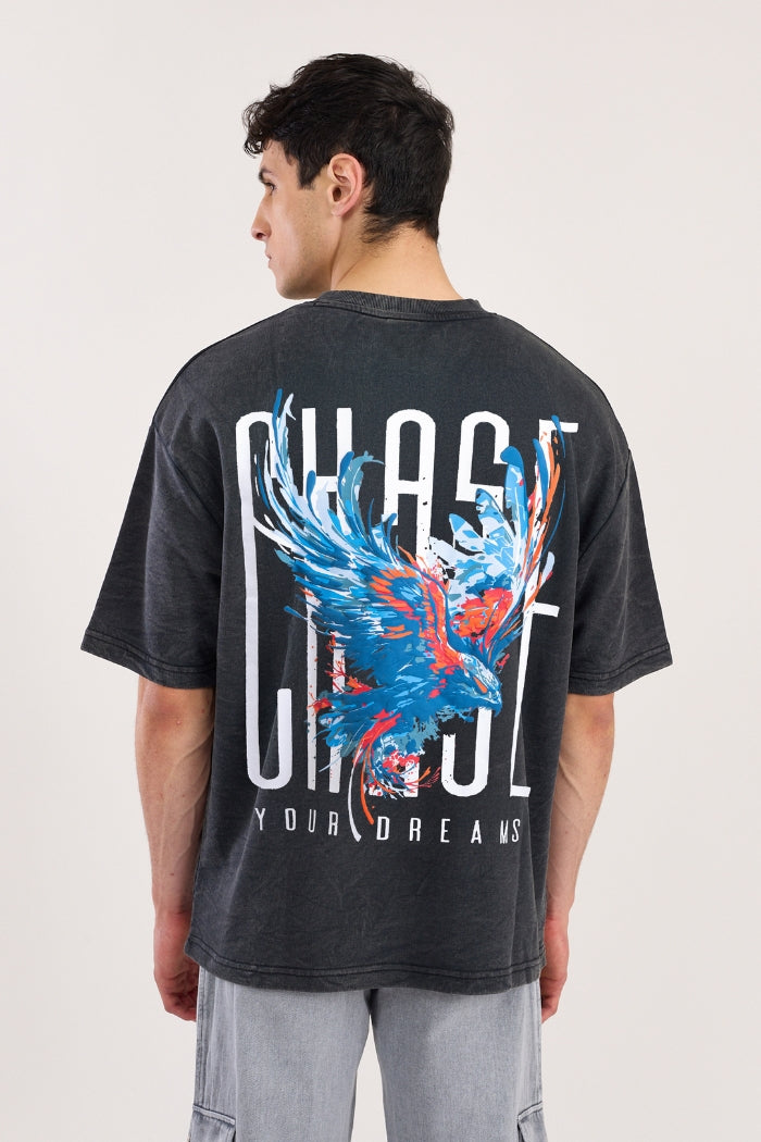 Chase Black Heavy Weight Oversized Fit T-Shirt