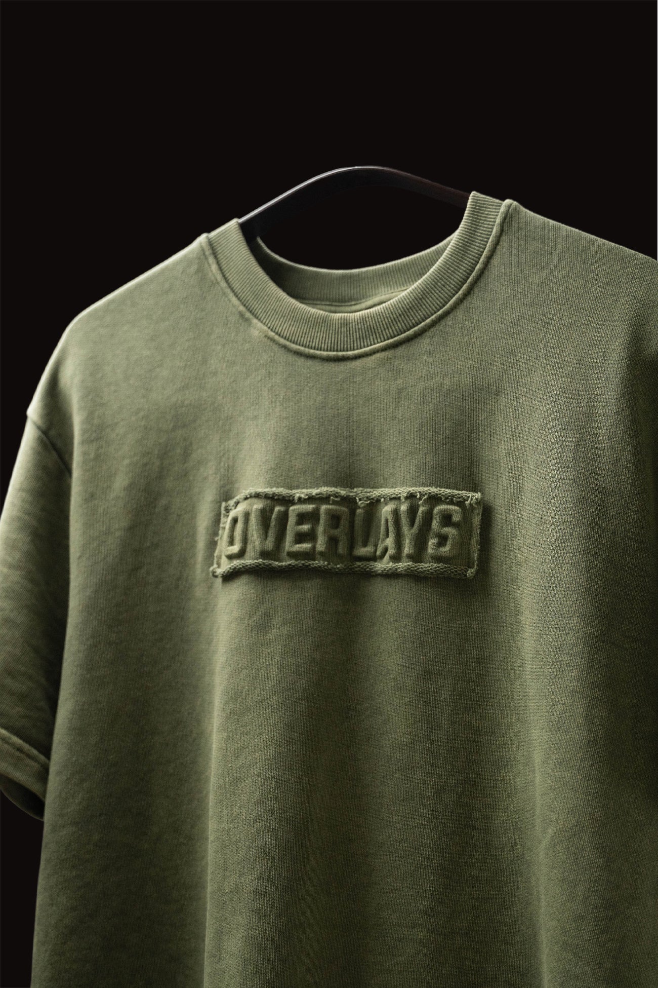 Olive Distressed Fade Embossed Heavy Weight Relaxed Fit T-Shirt