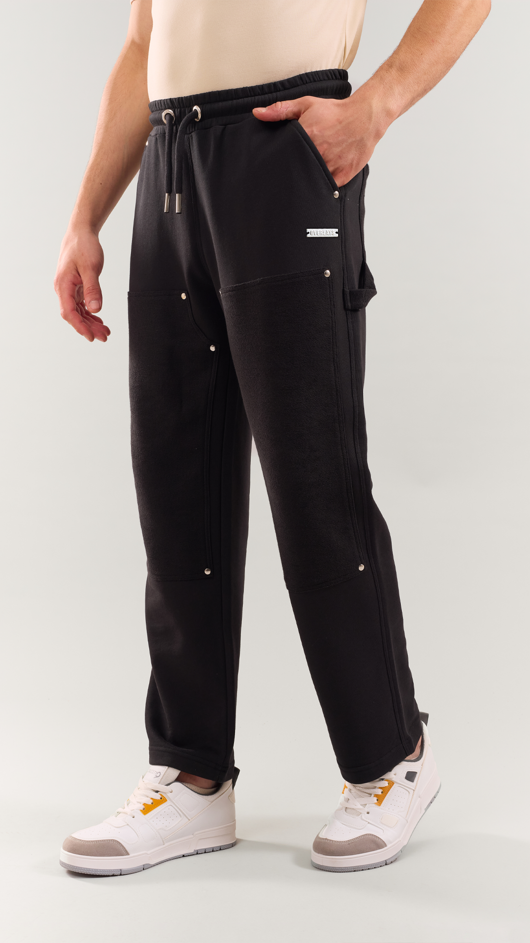 Black Stud Straight fit Joggers