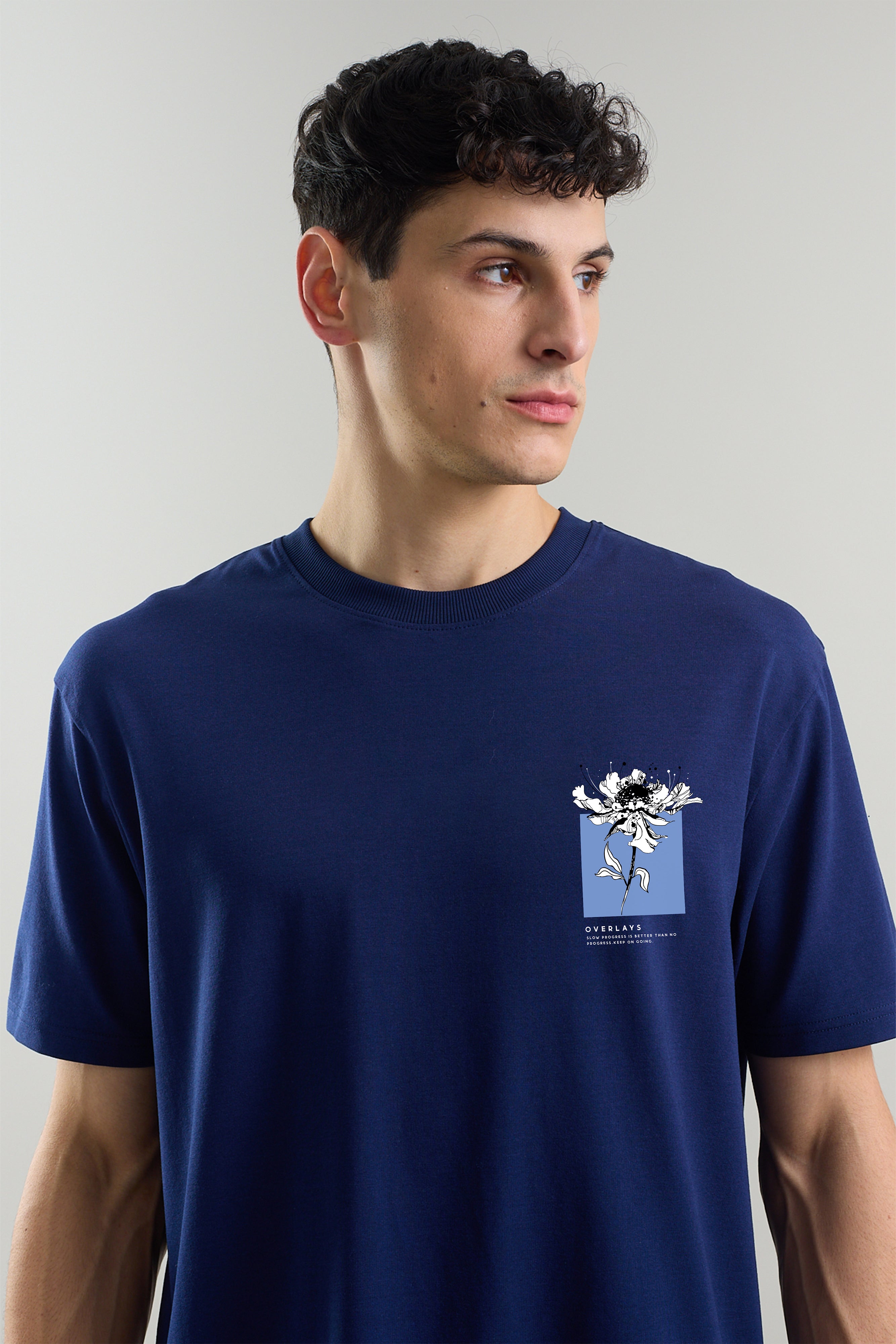 Periwinkle Navy Relaxed Fit T-shirt-Ultra Soft