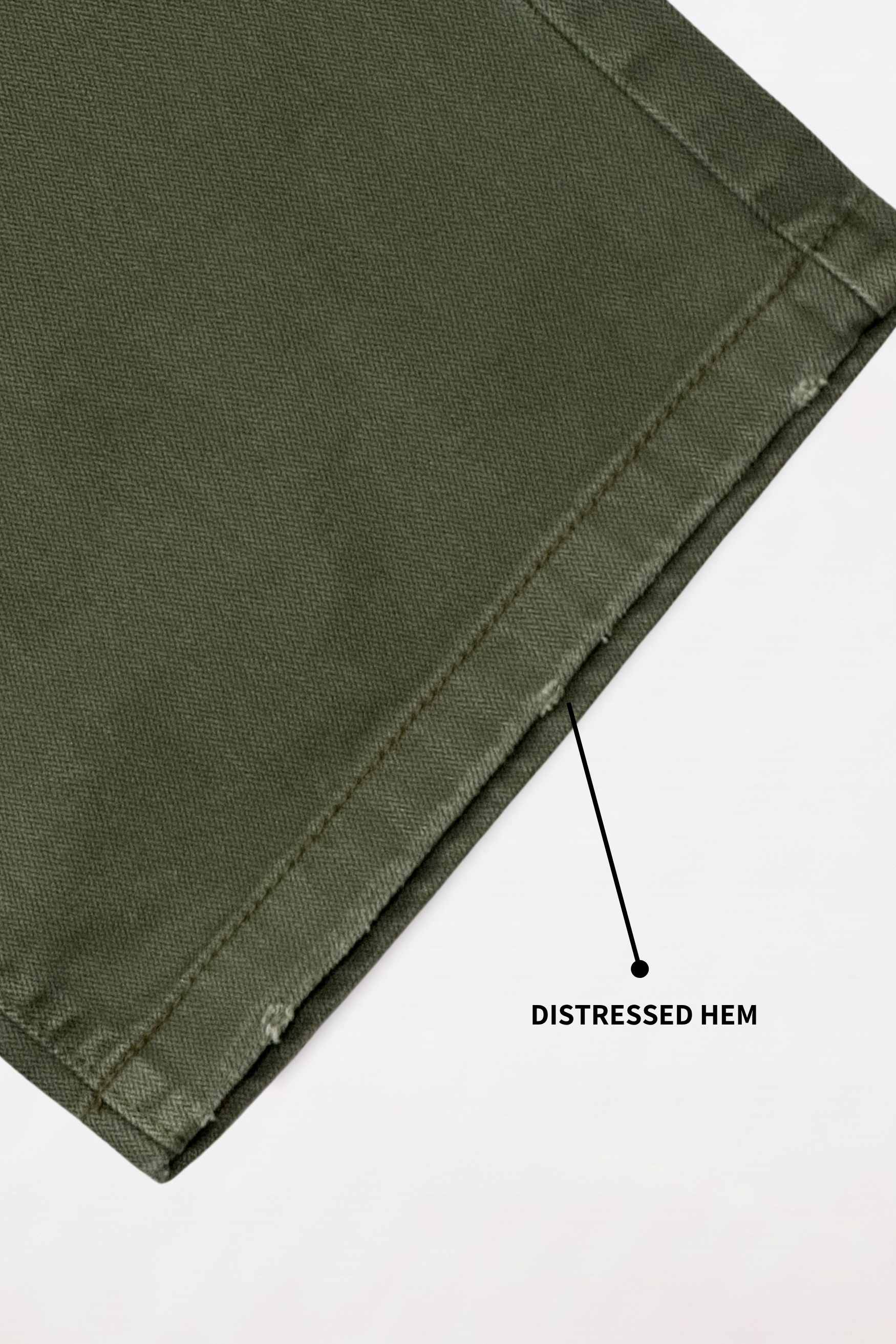 Ivy Wash Green Distressed Baggy Denim