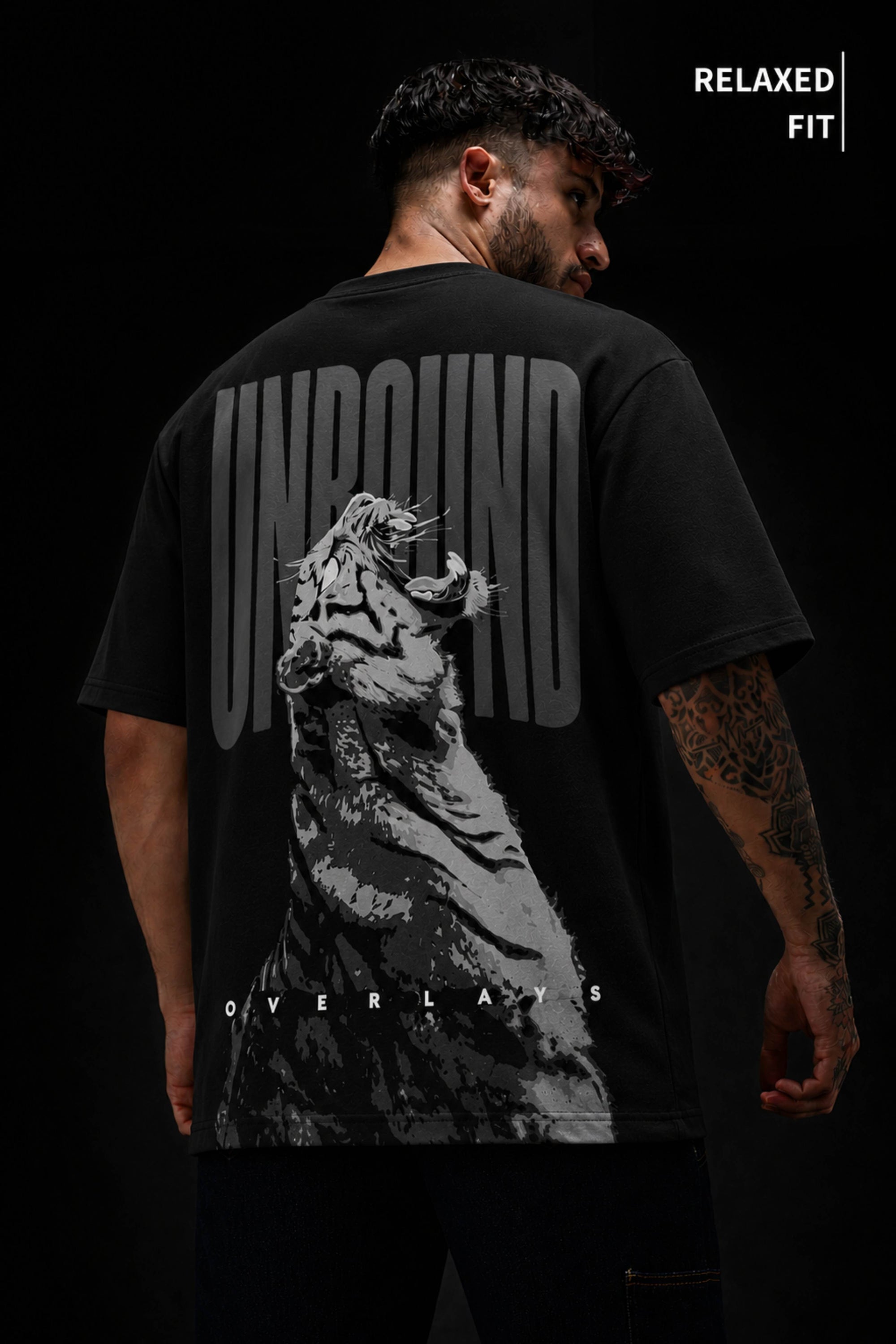 Unbound Uprise Black Relaxed Fit T-shirt