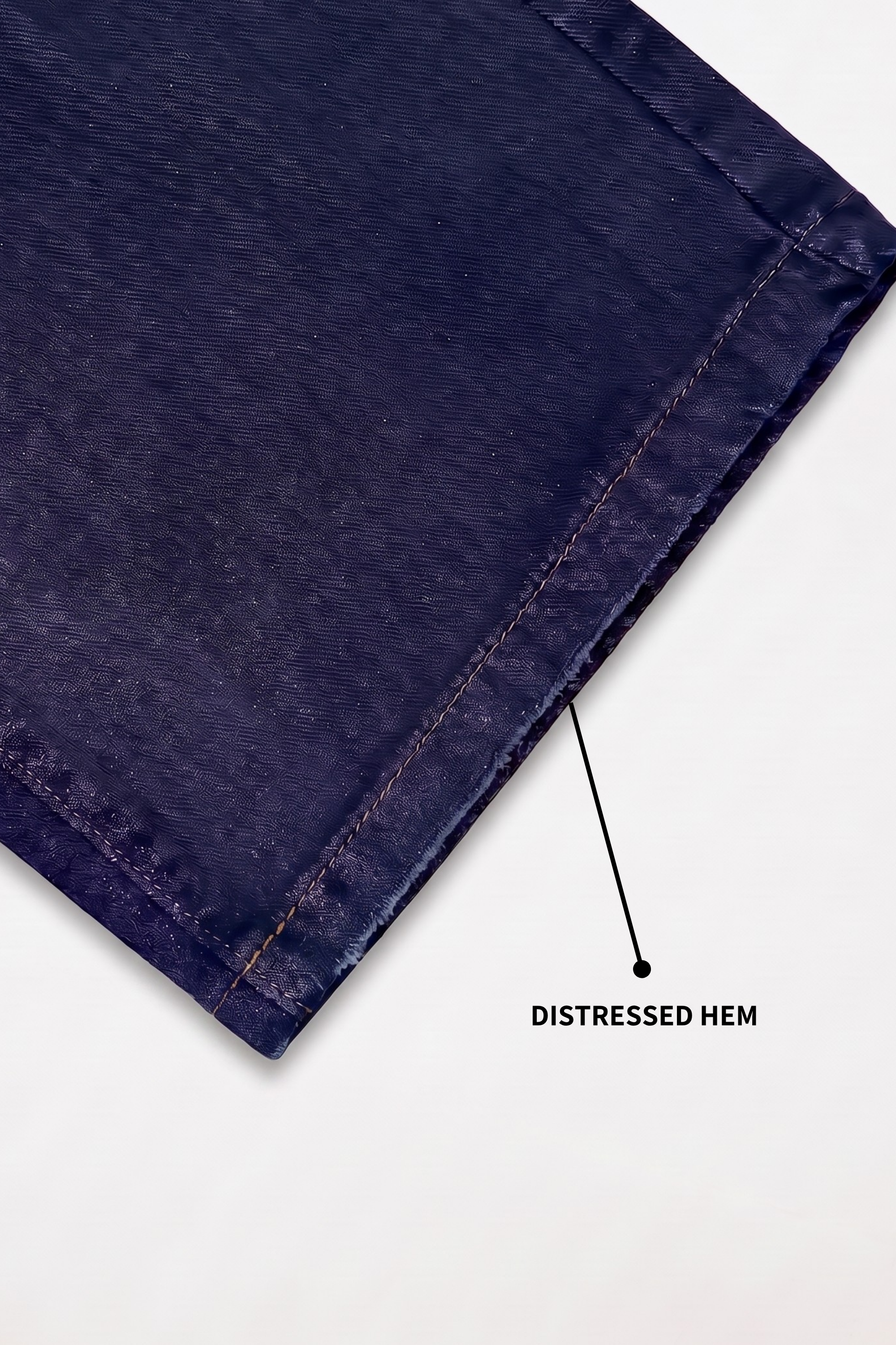 Navy Fade Wash Distressed Baggy Denim