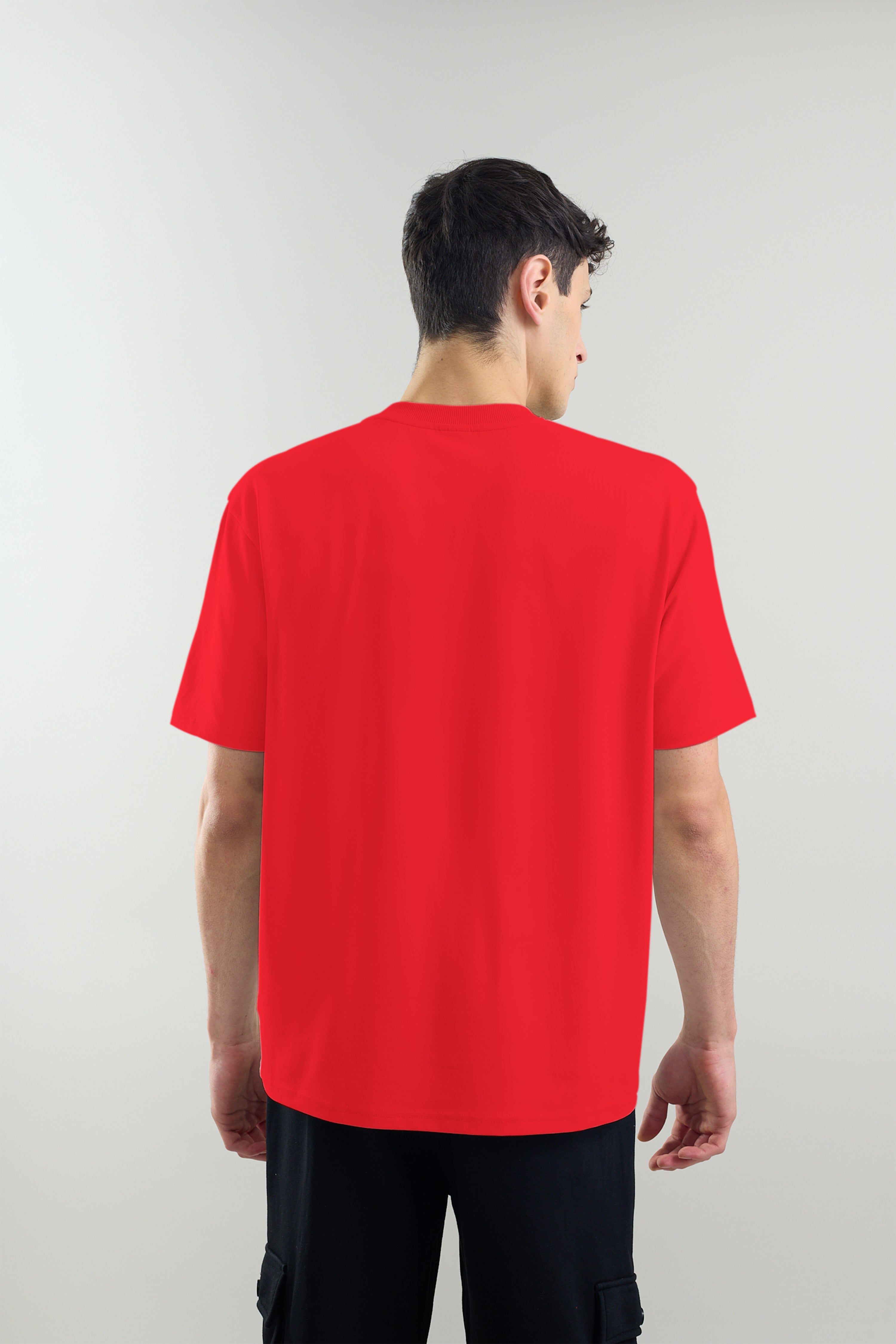 Red Plain Relaxed Fit T-Shirt