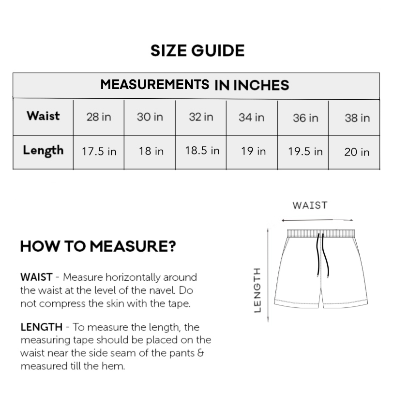 Size Chart Inches