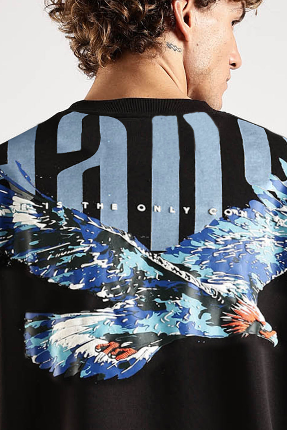 Sky Rider Black Oversized T-Shirt