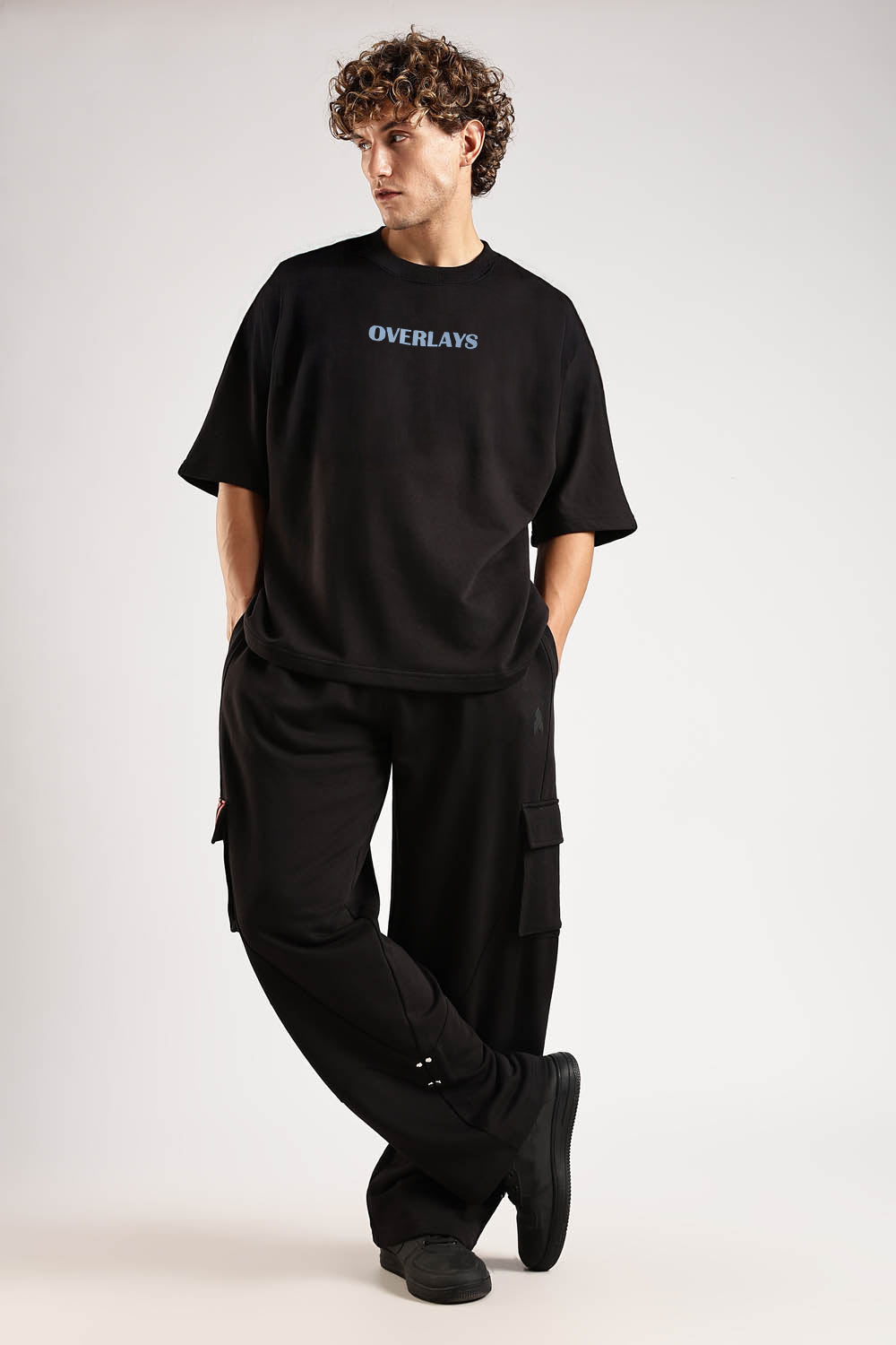 Sky Rider Black Oversized T-Shirt