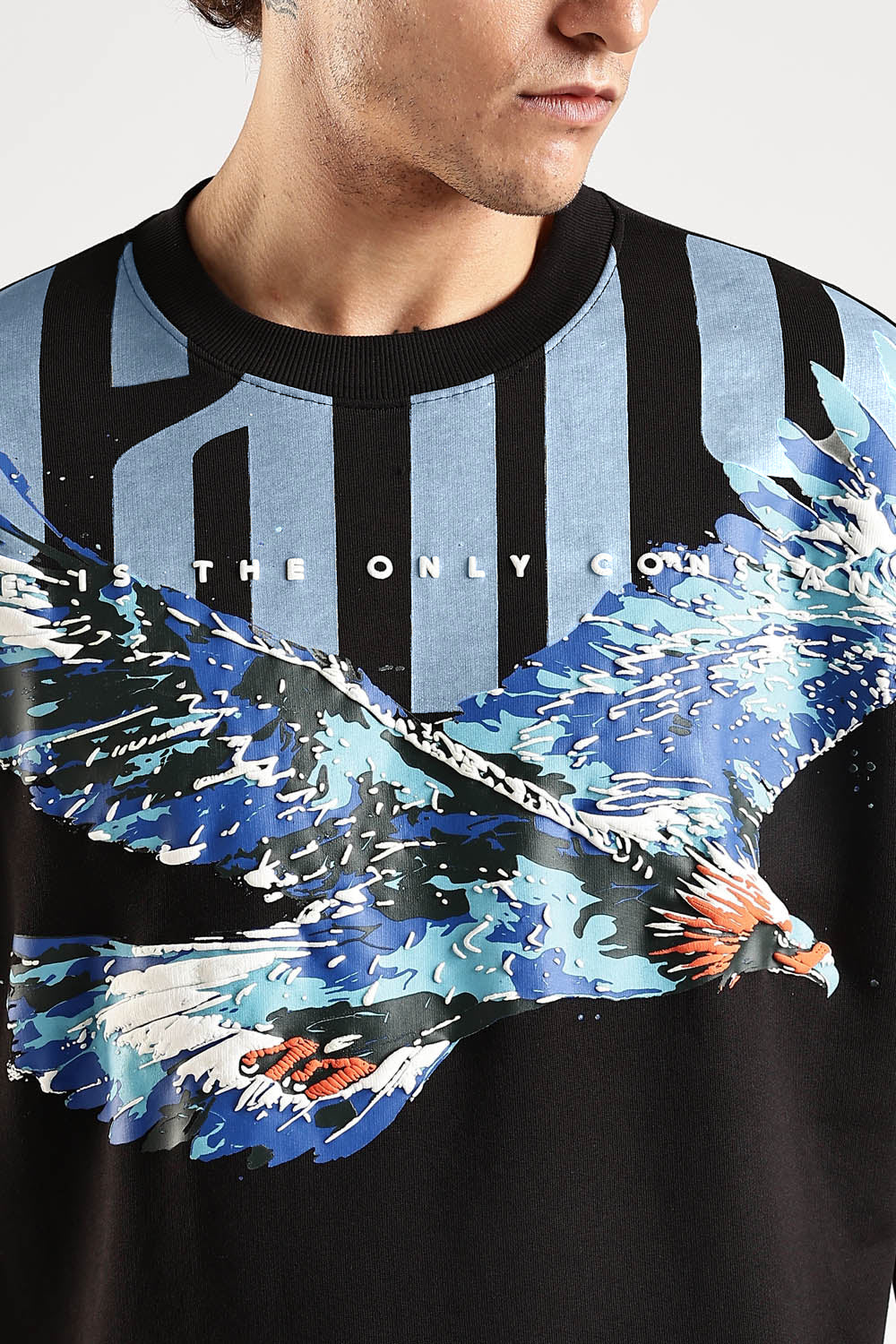 Sky Walker Black Oversized T-Shirt