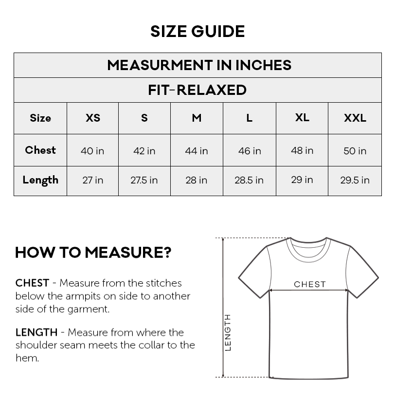 Size Chart Inches