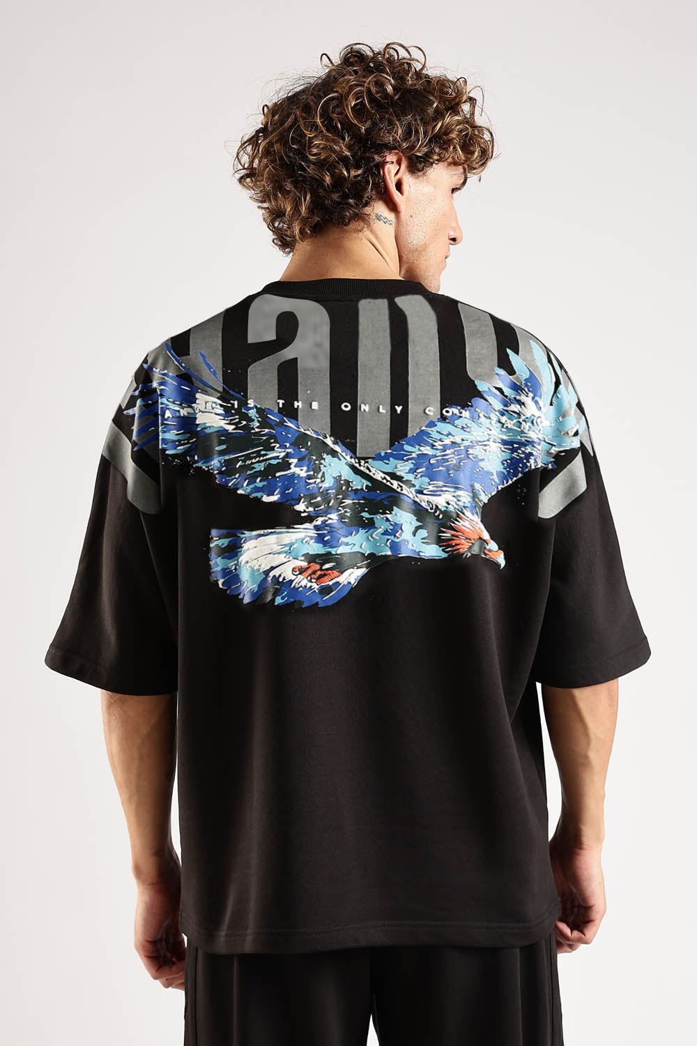 Sky Rider Black Oversized T-Shirt