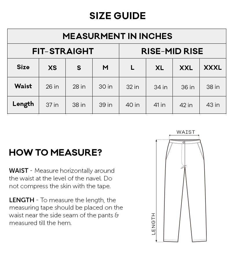 Size Chart Inches