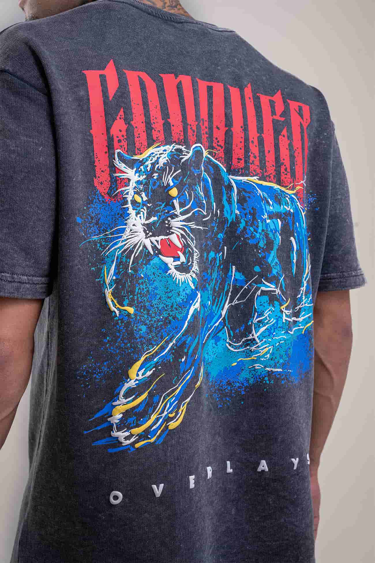 Panther Distressed Fade Heavy Weight Oversized T-Shirt