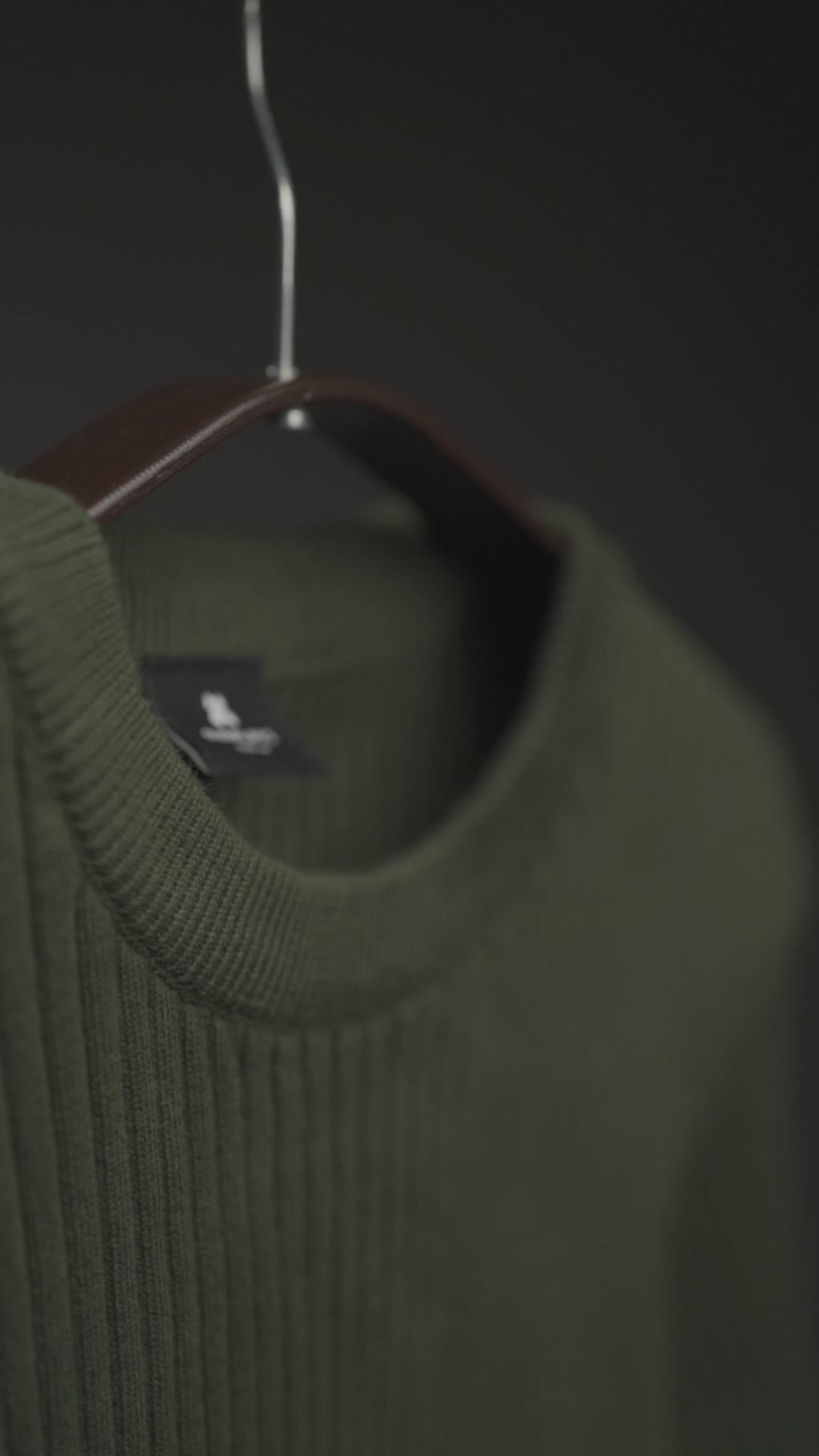 Forest Green Textured Knitted T-shirt