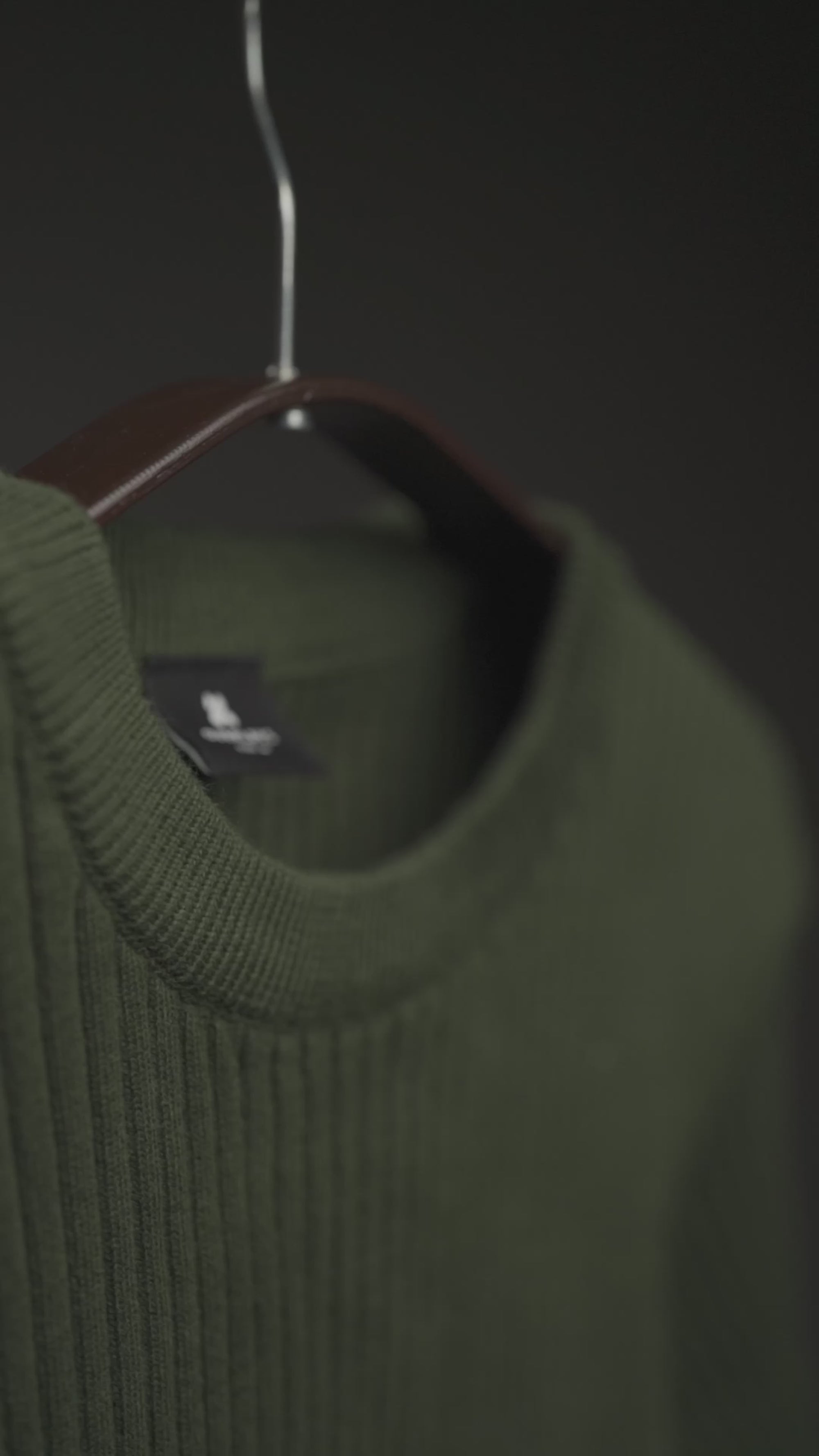 Forest Green Textured Knitted T-shirt