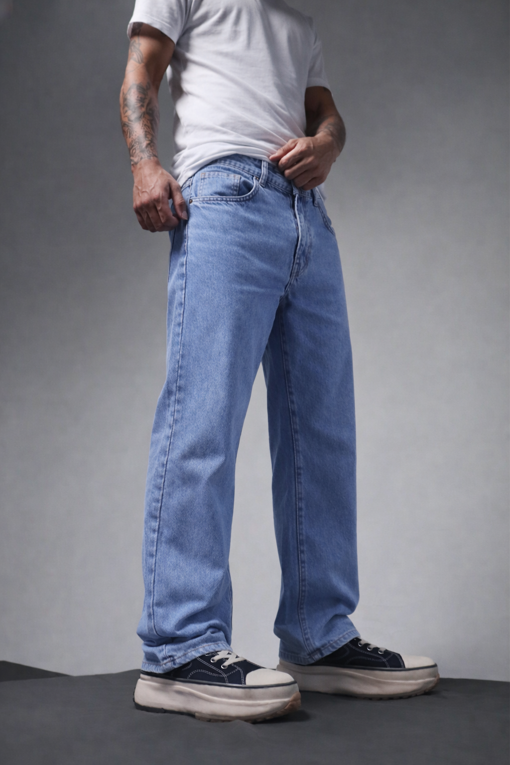 Blue Circuit Vintage Washed Blue Cargo