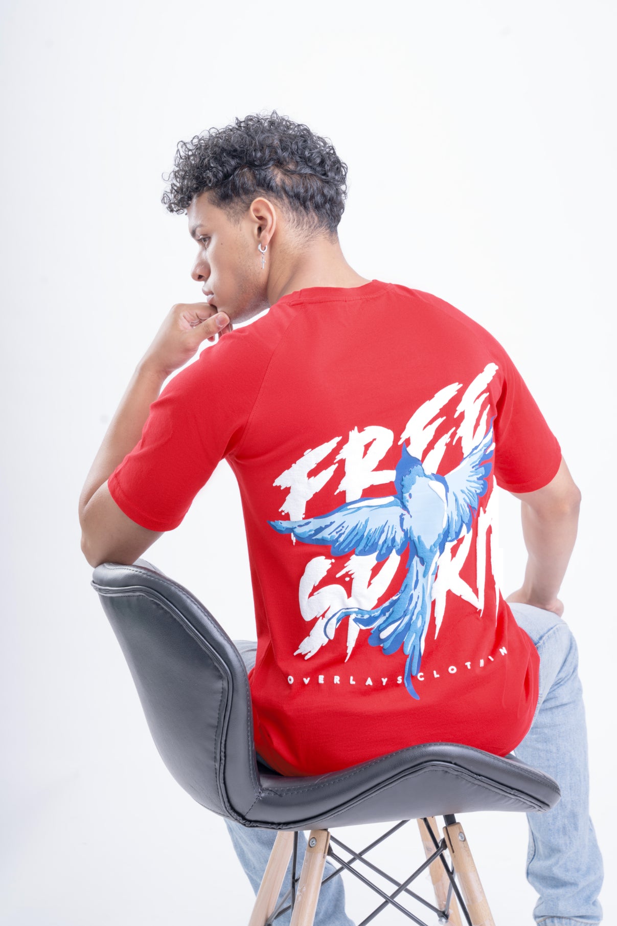 Regular Fit Free Spirit Raglan Tshirt- Red